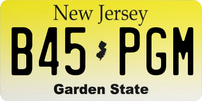 NJ license plate B45PGM