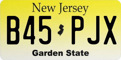 NJ license plate B45PJX