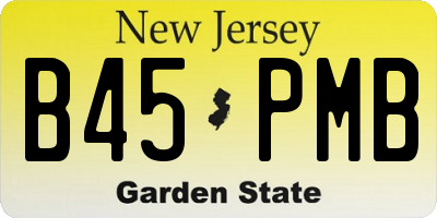 NJ license plate B45PMB