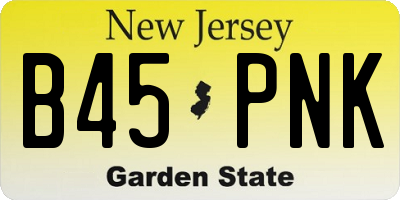 NJ license plate B45PNK