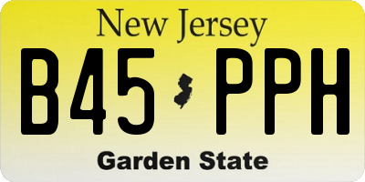 NJ license plate B45PPH