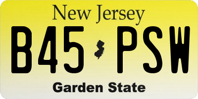 NJ license plate B45PSW