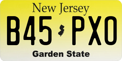 NJ license plate B45PXO