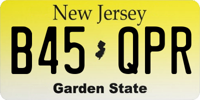 NJ license plate B45QPR