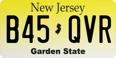 NJ license plate B45QVR
