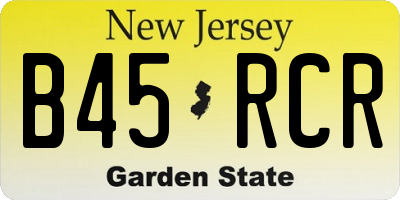 NJ license plate B45RCR