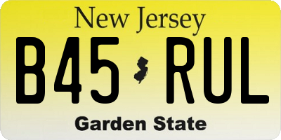 NJ license plate B45RUL
