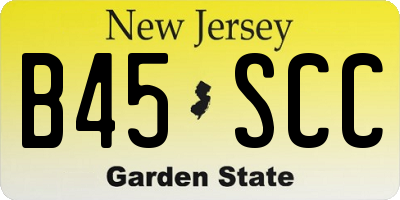 NJ license plate B45SCC