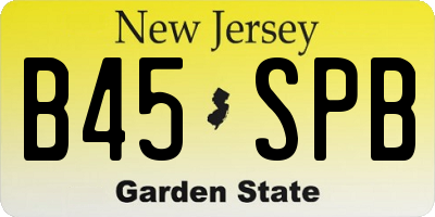 NJ license plate B45SPB