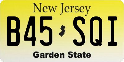 NJ license plate B45SQI
