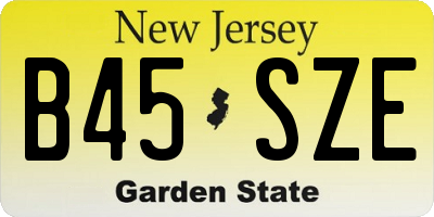 NJ license plate B45SZE