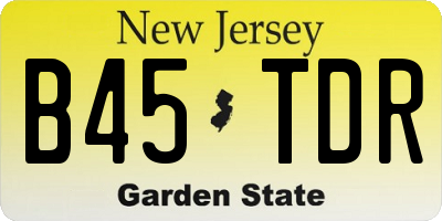 NJ license plate B45TDR