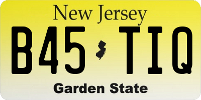 NJ license plate B45TIQ