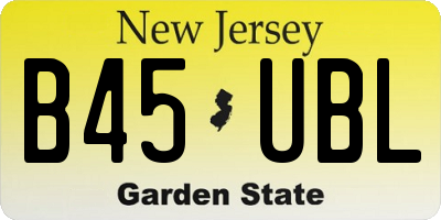 NJ license plate B45UBL