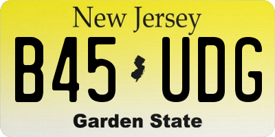 NJ license plate B45UDG