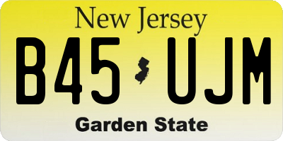 NJ license plate B45UJM