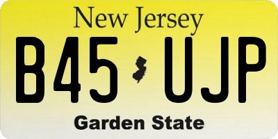 NJ license plate B45UJP
