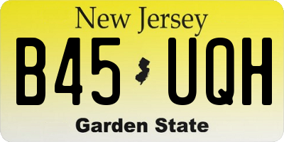 NJ license plate B45UQH