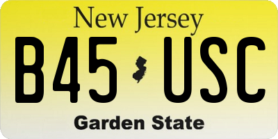 NJ license plate B45USC