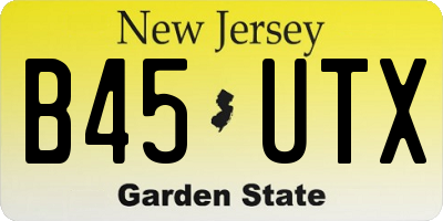 NJ license plate B45UTX