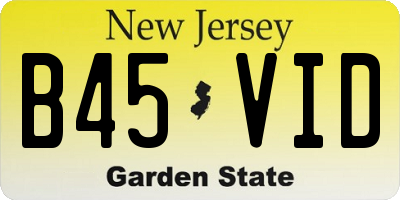 NJ license plate B45VID