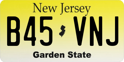 NJ license plate B45VNJ