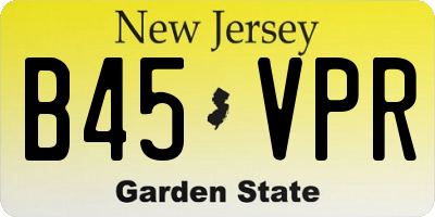 NJ license plate B45VPR