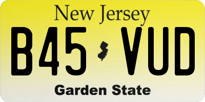 NJ license plate B45VUD