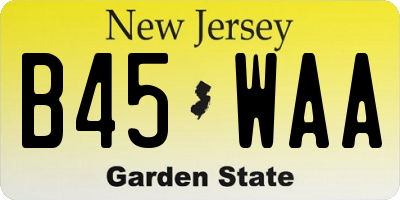NJ license plate B45WAA