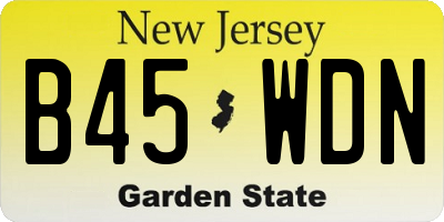 NJ license plate B45WDN