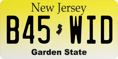 NJ license plate B45WID