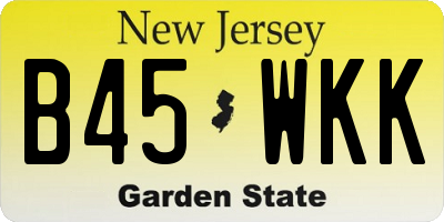 NJ license plate B45WKK