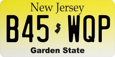 NJ license plate B45WQP