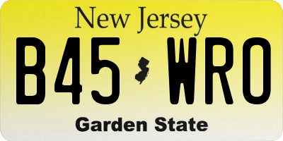 NJ license plate B45WRO
