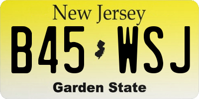 NJ license plate B45WSJ