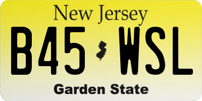 NJ license plate B45WSL