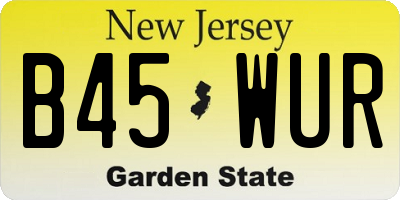NJ license plate B45WUR