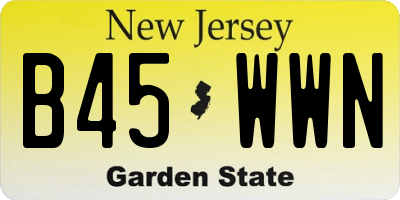 NJ license plate B45WWN