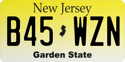 NJ license plate B45WZN