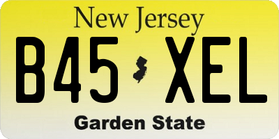 NJ license plate B45XEL