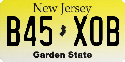 NJ license plate B45XOB