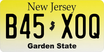 NJ license plate B45XOQ