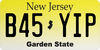 NJ license plate B45YIP