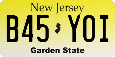 NJ license plate B45YOI