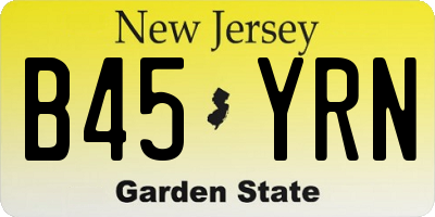 NJ license plate B45YRN