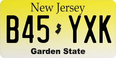 NJ license plate B45YXK