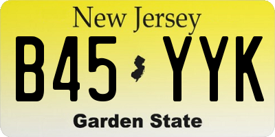 NJ license plate B45YYK