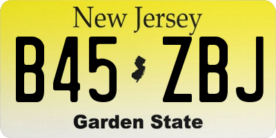 NJ license plate B45ZBJ