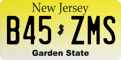 NJ license plate B45ZMS