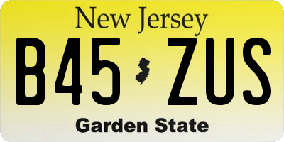 NJ license plate B45ZUS